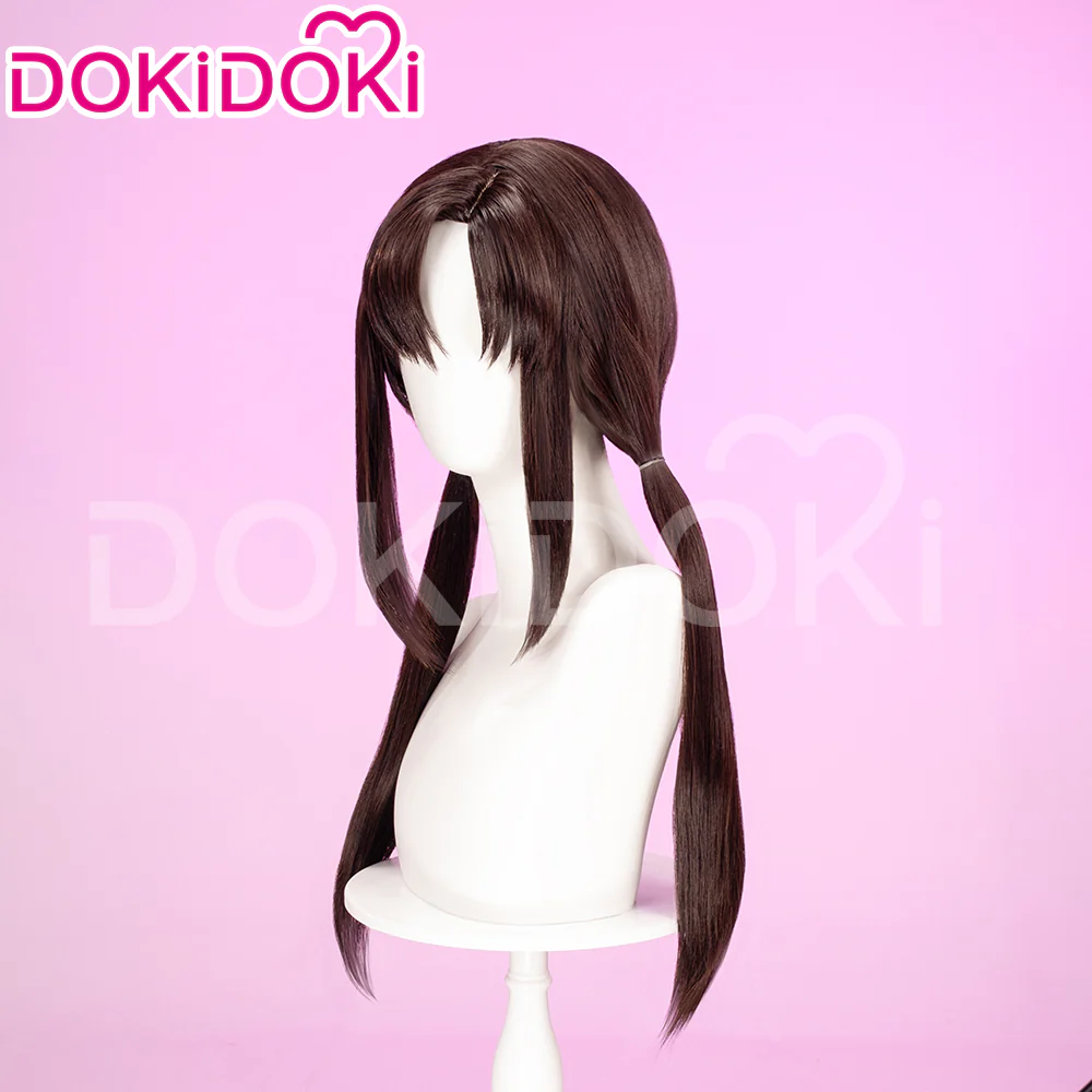 【Darker Ver Ready For Ship】DokiDoki Anime Cosplay Wig Brown Long Hair Wig / Glasses - Image 2