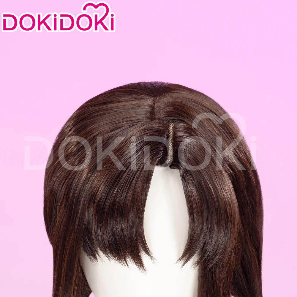 【Darker Ver Ready For Ship】DokiDoki Anime Cosplay Wig Brown Long Hair Wig / Glasses - Image 4
