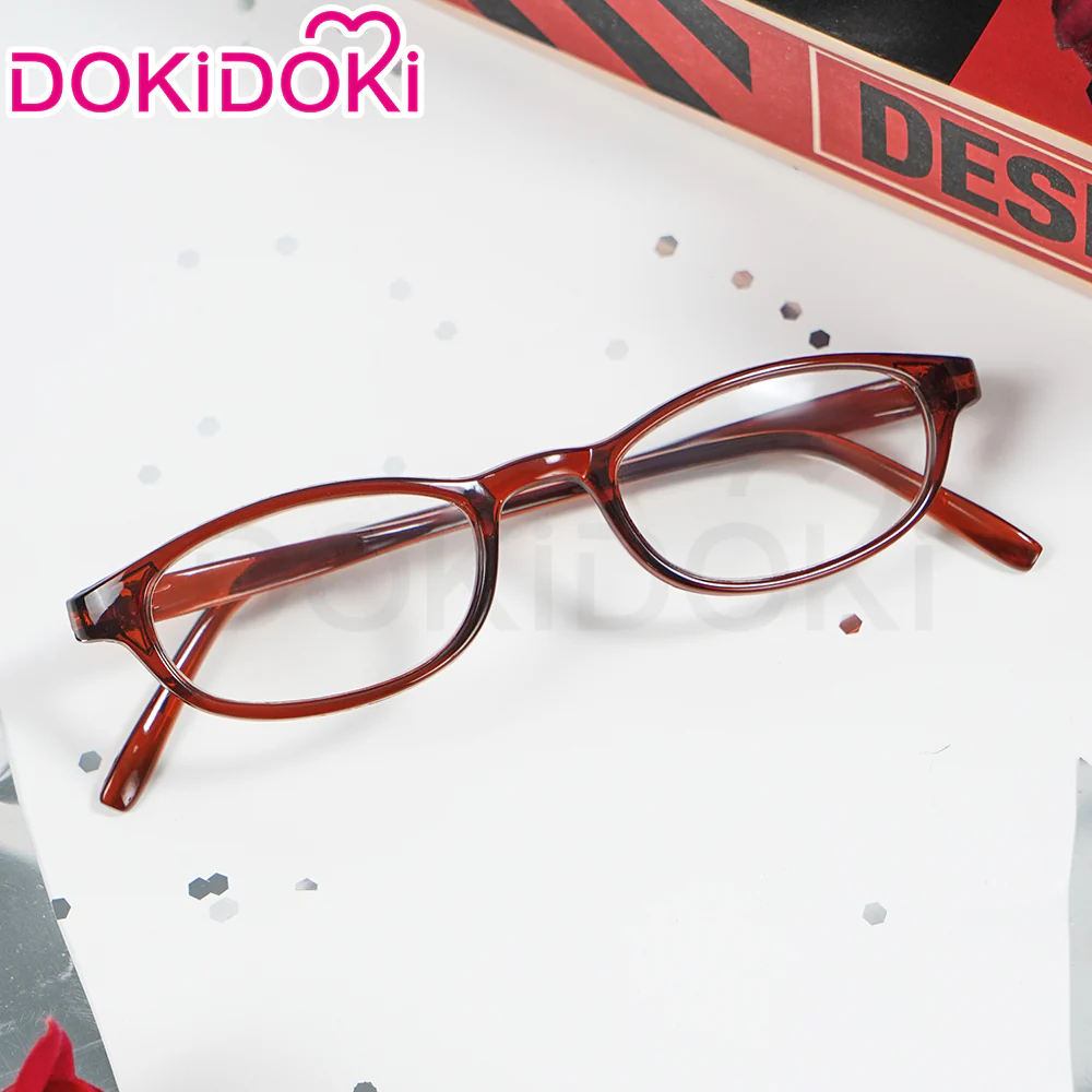 【Darker Ver Ready For Ship】DokiDoki Anime Cosplay Wig Brown Long Hair Wig / Glasses - Image 6