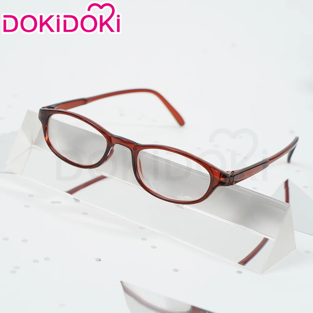 【Darker Ver Ready For Ship】DokiDoki Anime Cosplay Wig Brown Long Hair Wig / Glasses - Image 7