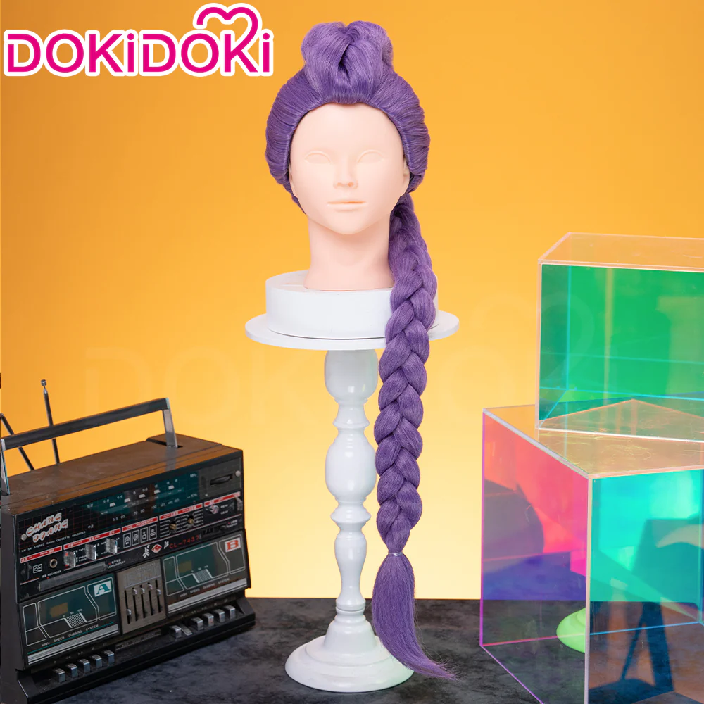 【Ready For Ship】【Last Batch】【100 CM】【Front Lace】【Kids Version】DokiDoki Movie Anime Cosplay Women All-in-one Wig Long Purple Hair Braid - Image 3