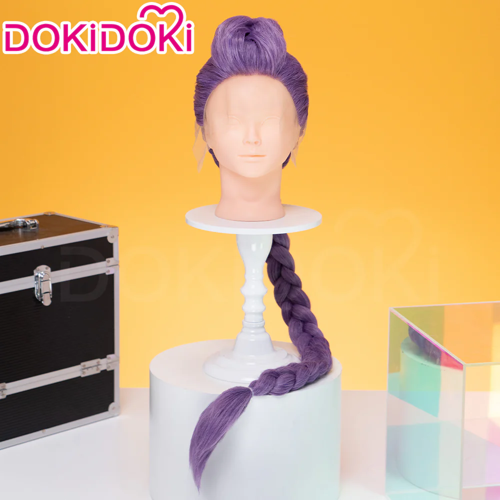 【Ready For Ship】【Last Batch】【100 CM】【Front Lace】【Kids Version】DokiDoki Movie Anime Cosplay Women All-in-one Wig Long Purple Hair Braid - Image 8