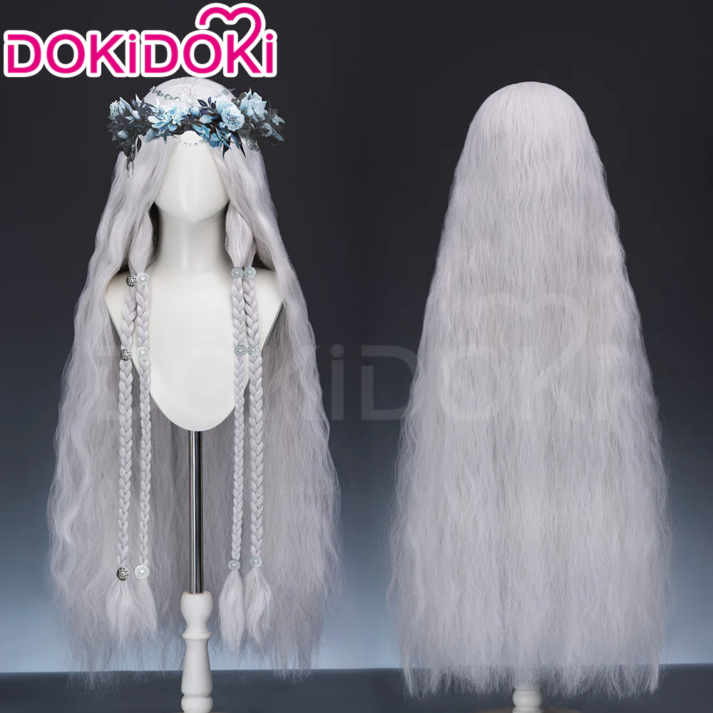【Ready For Ship】【100 CM】DokiDoki Game Cosplay Wig Long Curly Silver Hair