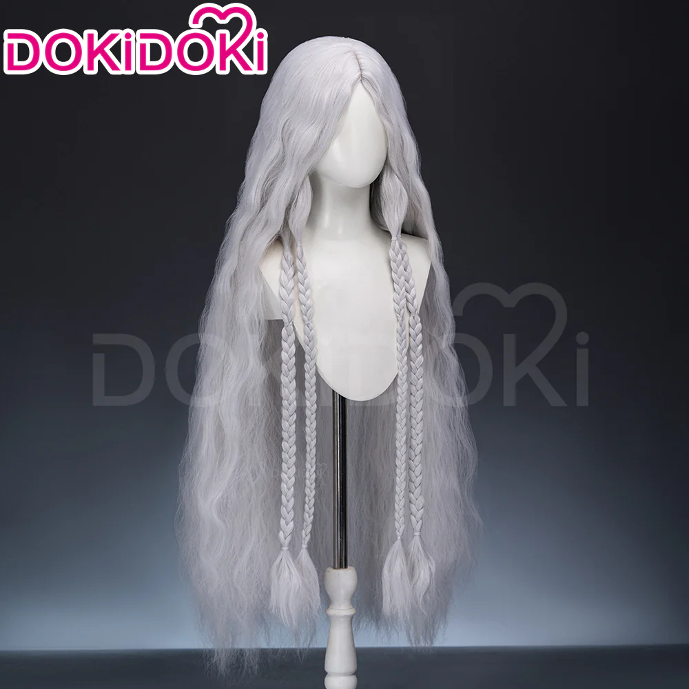 【Ready For Ship】【100 CM】DokiDoki Game Cosplay Wig Long Curly Silver Hair - Image 3