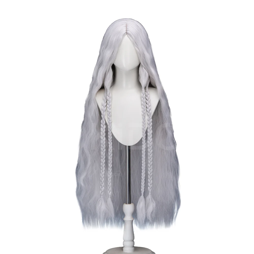 【Ready For Ship】【100 CM】DokiDoki Game Cosplay Wig Long Curly Silver Hair - Image 5
