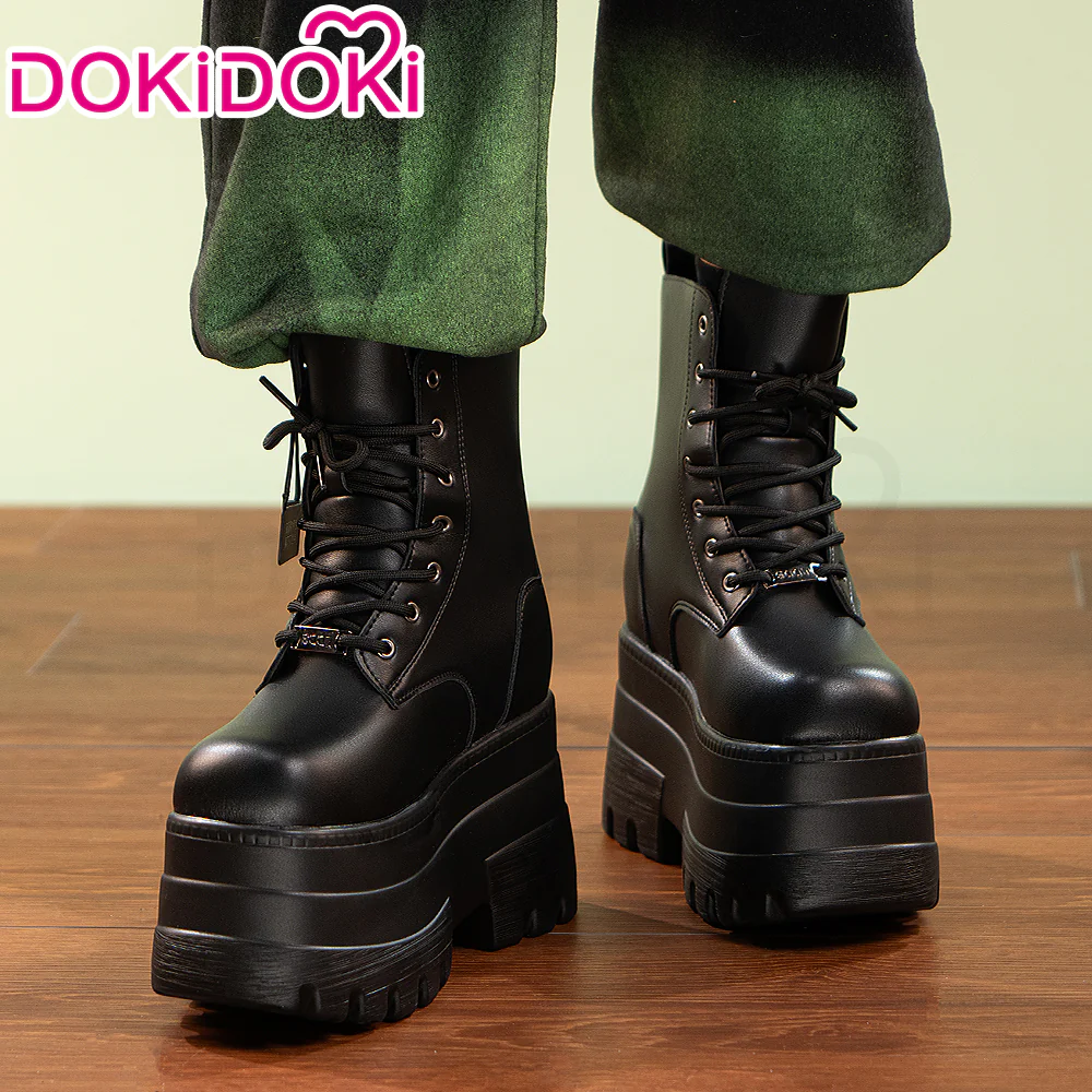 【19 CM】DokiDoki Height Increasing Shoes / Elevator Shoes Martin Boots Black White Invisible Thick-Soled 19 CM Platform Shoes - Image 3