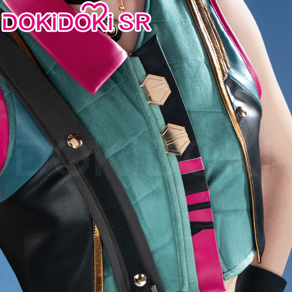 【Size S-3XL】【Ready For Ship】DokiDoki-SR Game Cosplay Jinxx Costume High Bun Powderr - Image 4