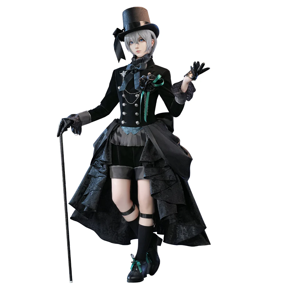 【Ready For Ship】DokiDoki-SR Anime Black Butler Kuroshitsuji Cosplay Ciel Phantomhive Costume Black Rose - Image 5
