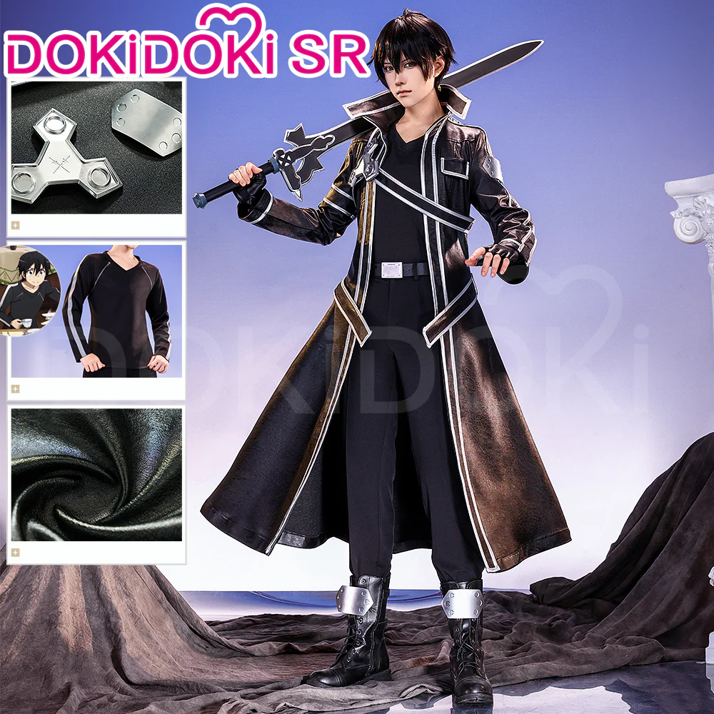 【Ready For Ship】【Size S-2XL】DokiDoki-SR Anime Sword Art Online Cosplay Kirigaya Kazuto Costume SAO Kirito