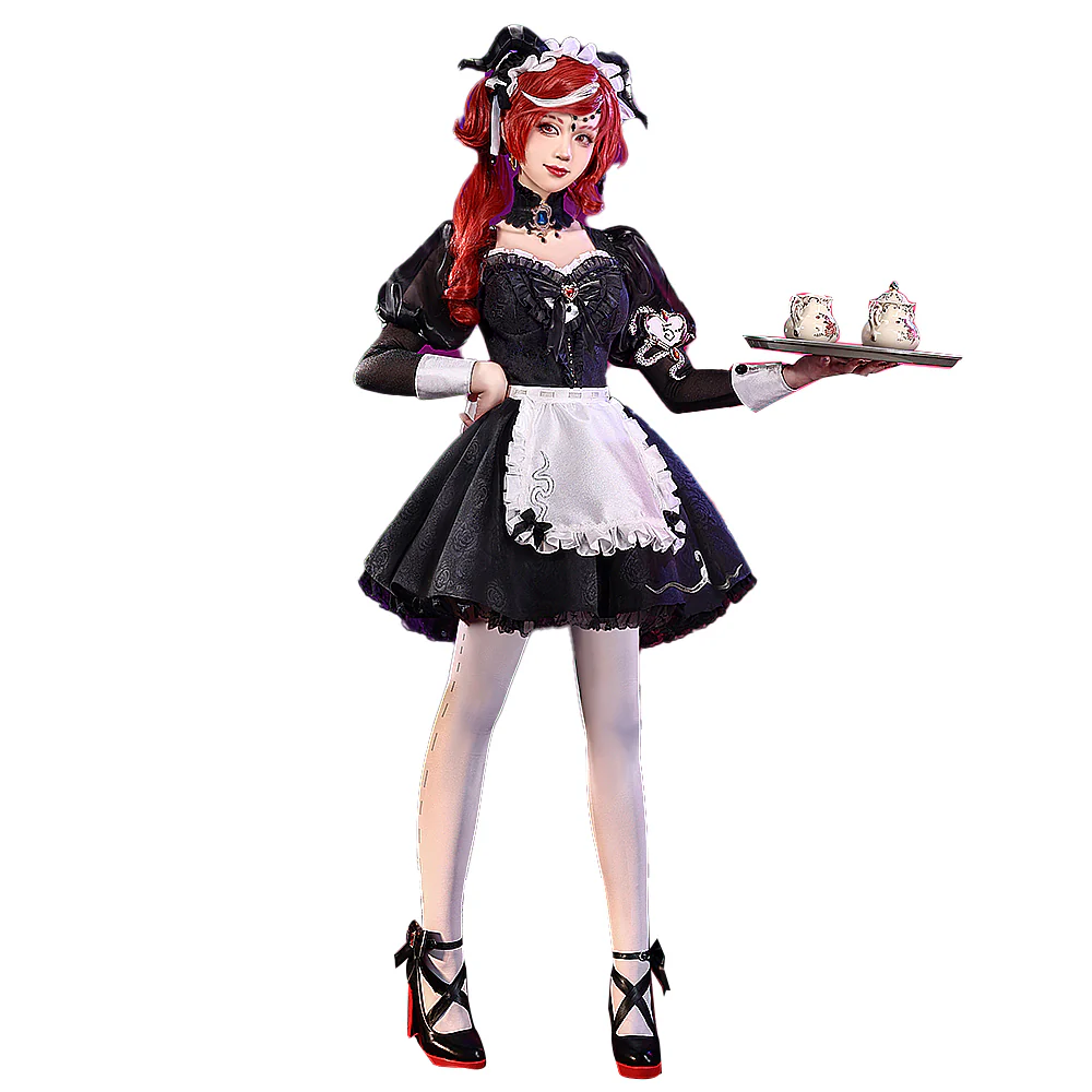 Dokidoki-SR Game Identity V Cosplay Priestess Fiona Gilman Costume/Shoes Crimson Skin Idv - Image 6