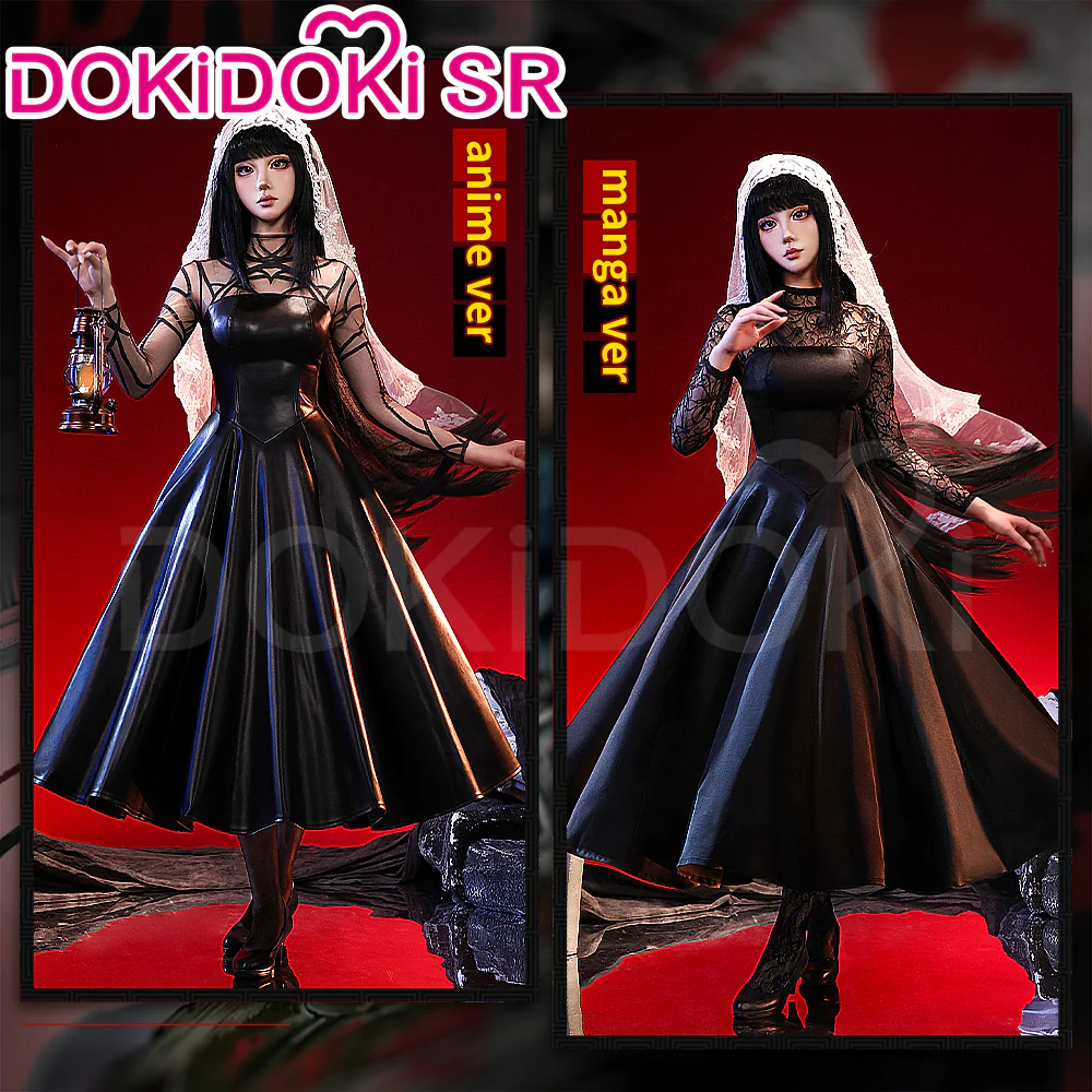 【Ready For Ship】【Anime Version Last Batch】DokiDoki-SR Manga Anime Cosplay Black Dress Suit Veil Women Costume