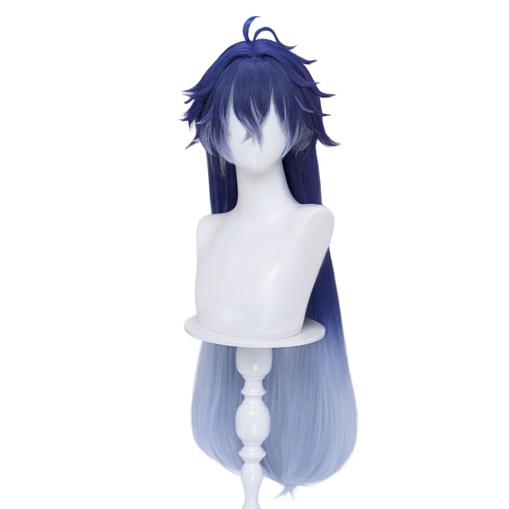 DokiDoki Game Genshin Impact Cosplay Flins Wig Long Blue Gradient Hair Song of the Welkin Moon - Image 14