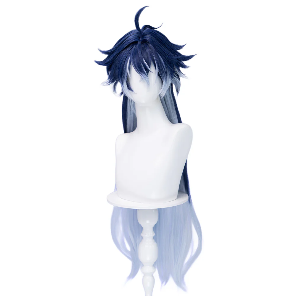 DokiDoki Game Genshin Impact Cosplay Flins Wig Long Blue Gradient Hair Song of the Welkin Moon - Image 7