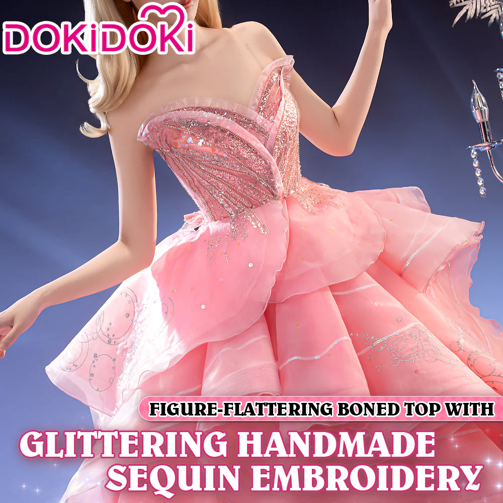 【Size S-3XL】DokiDoki Movie Cosplay Costume Pink Bubble Dress - Image 2