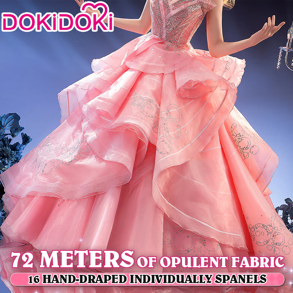 【Size S-3XL】DokiDoki Movie Cosplay Costume Pink Bubble Dress - Image 4