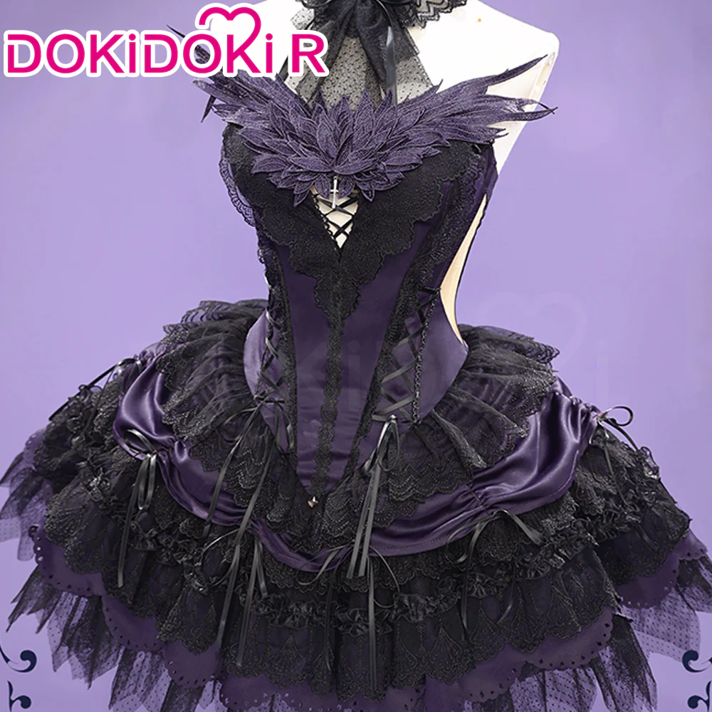 DokiDoki-R Anime Cosplay Goddess / Devil Costume Dress Doujin Purple / White - Image 4