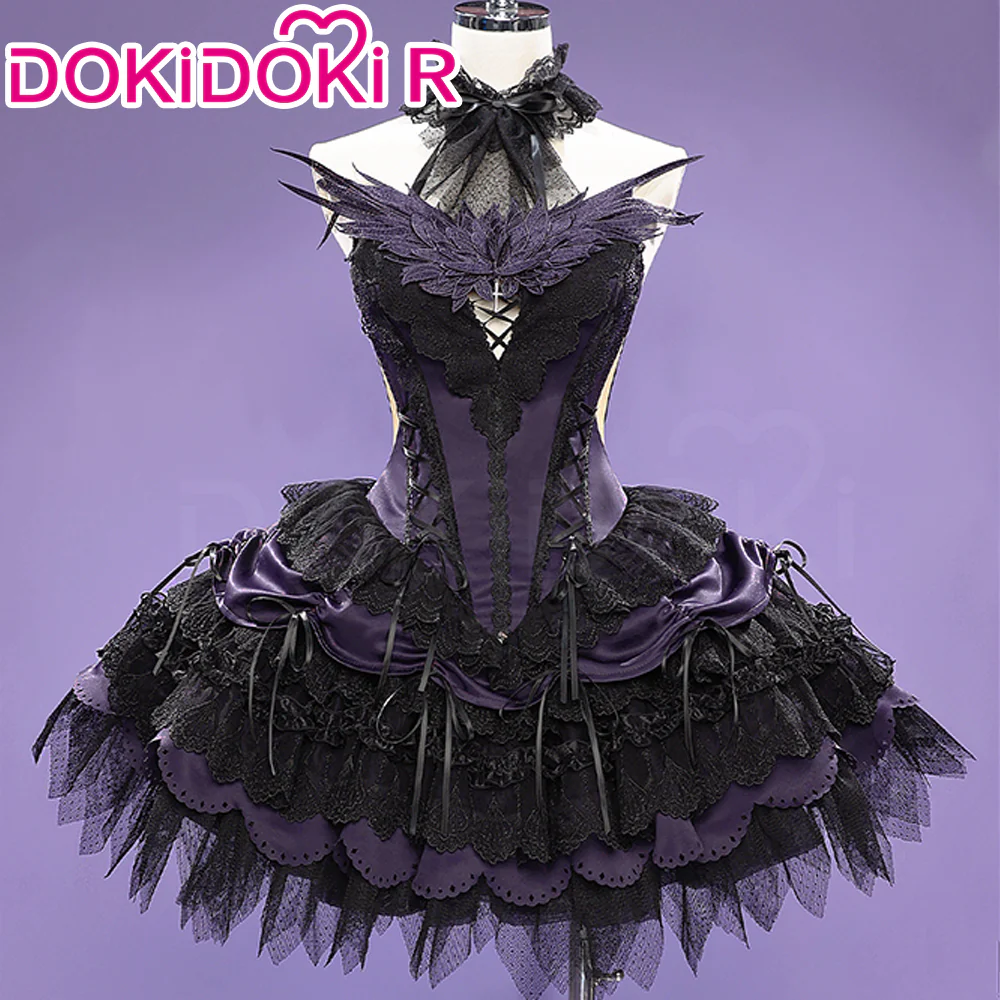 DokiDoki-R Anime Cosplay Goddess / Devil Costume Dress Doujin Purple / White - Image 5