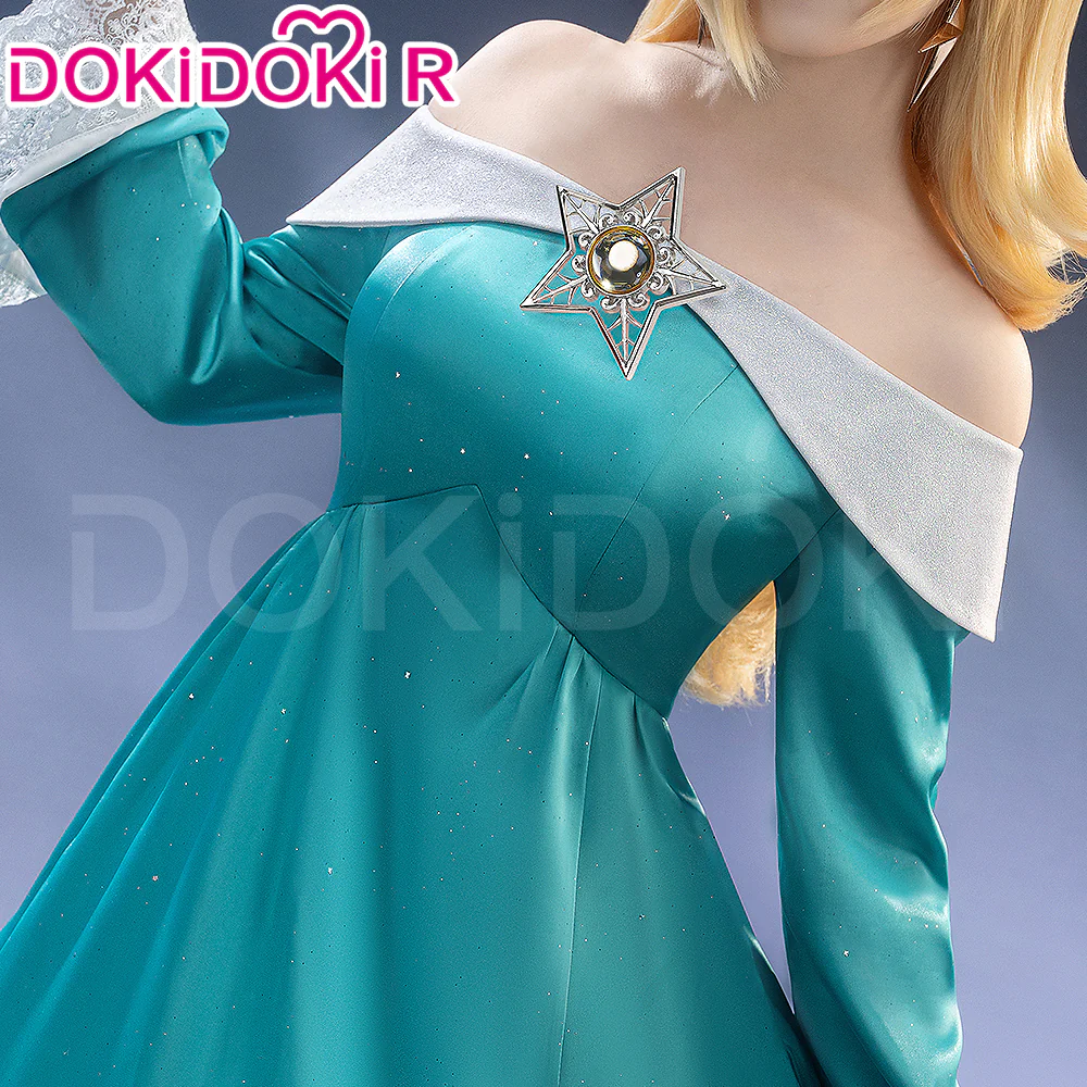 【Glowing】【Size S-3XL】DokiDoki-R Movie Cosplay Cosplay Costume Blue Princess Dress With Magic Staff / Crown - Image 4