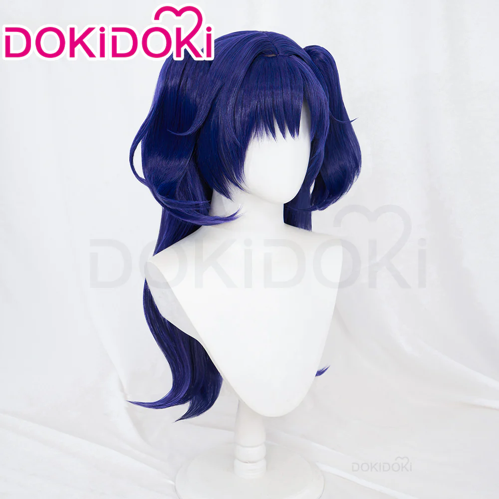 【Ready For Ship】DokiDoki Game Blue Archive Cosplay Hayase Yuuka Wig Long Straight Purple Hair - Image 3