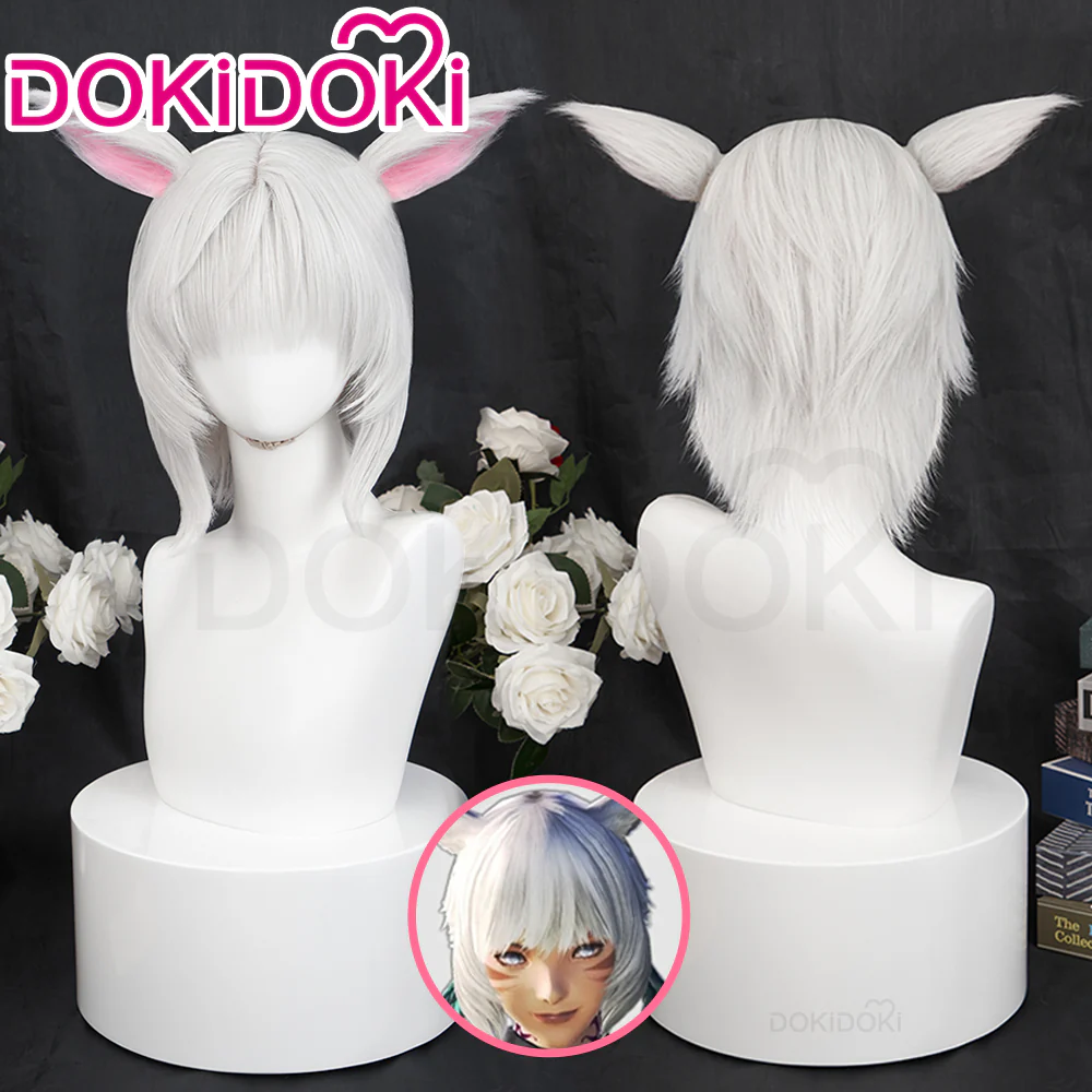 DokiDoki Game Cosplay Y'shtolla Wig Short White Hair