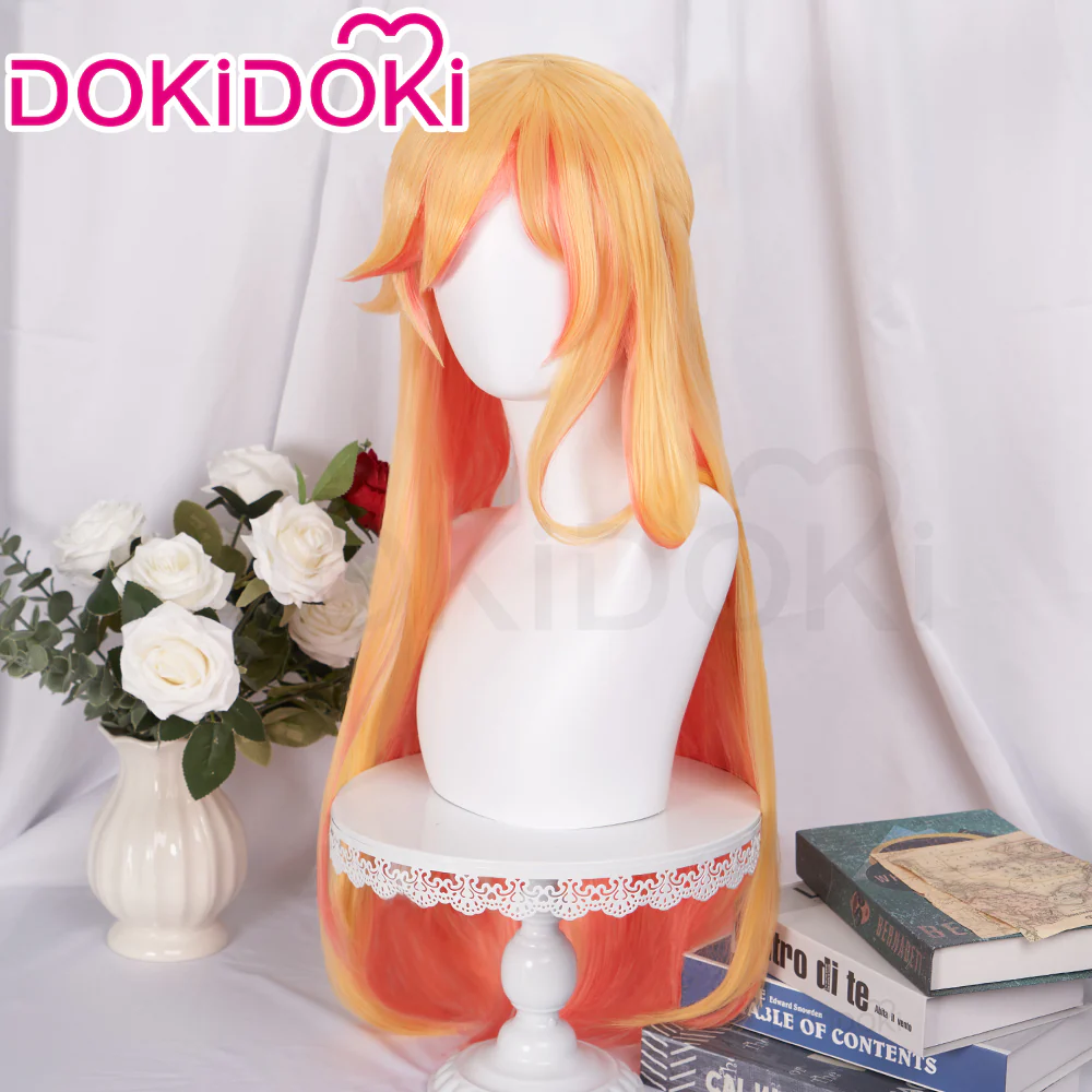 【Ready For Ship】DokiDoki Game Cosplay Wig Long Straight Yellow Hair - Image 3