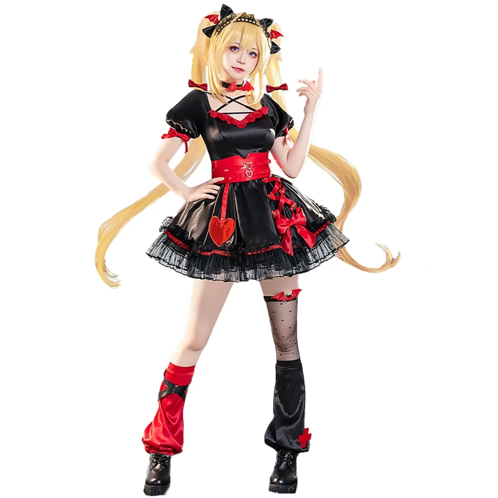 【 Ready For Ship】DokiDoki-R Anime Shugo Chara! Cosplay Tsukiyomi Utau Costume Devil Doujin Halloween - Image 5