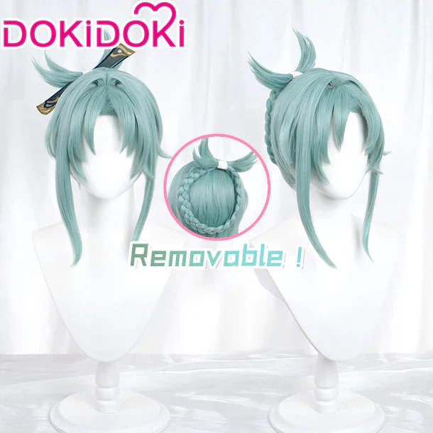 【Last Batch】【Dark Green Ver. Ready For Ship】DokiDoki Game Genshin Impact Cosplay Madame Ping Wig Pinger Short Dark Green