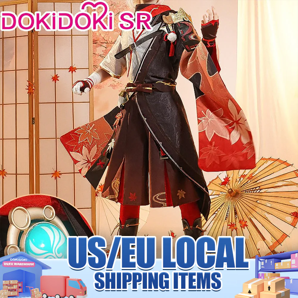 【US/EU LOCAL SHIPPING 】【Size S-2XL】DokiDoki-SR Game Genshin Impact Kazuha Cosplay Costume / Wig Men
