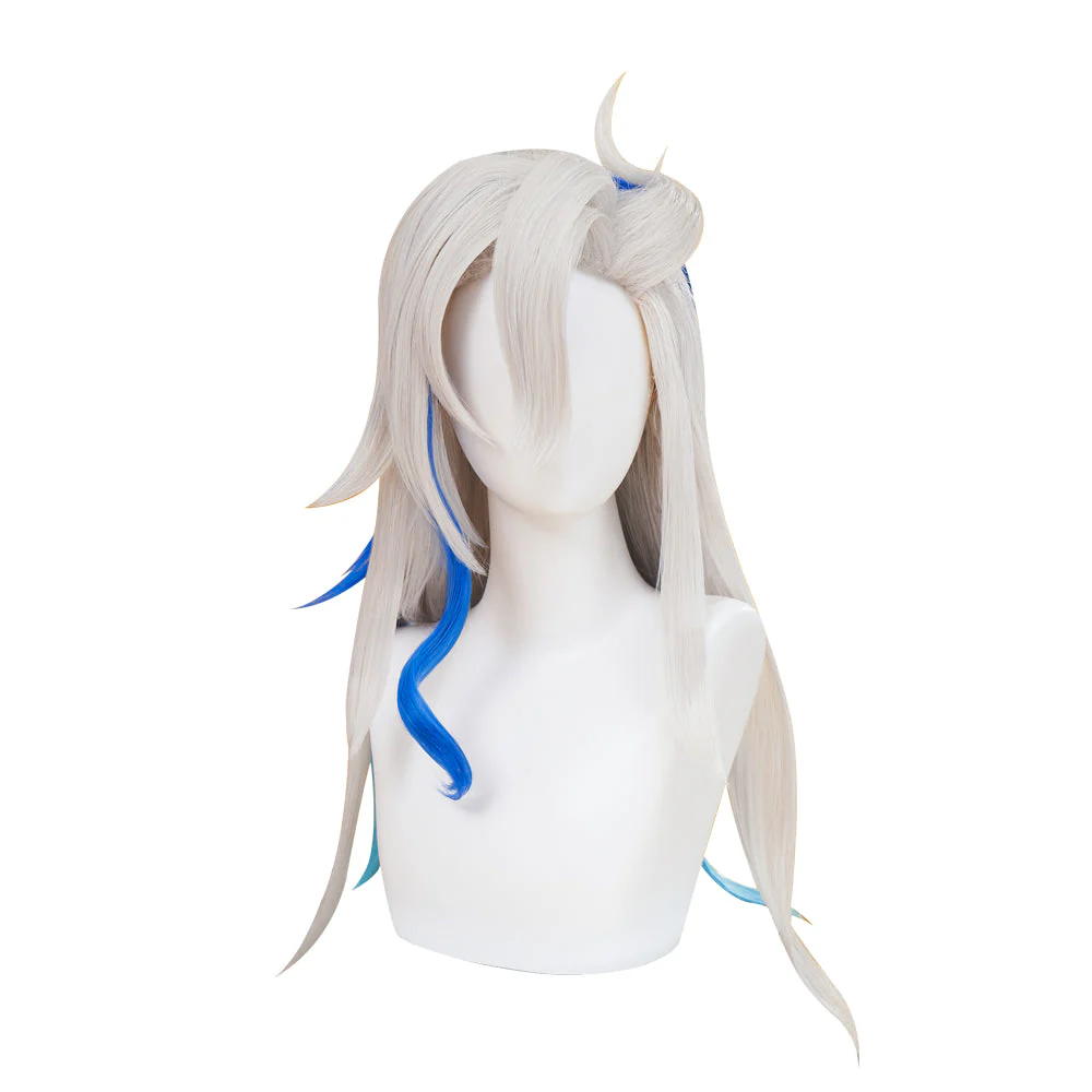 【US/EU LOCAL SHIPPING 】DokiDoki Game Genshin Impact Cosplay Fontaine Neuvillette Wig Long Grey Blue Highlight - Image 6
