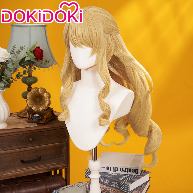 【US/EU LOCAL SHIPPING 】DokiDoki Game Genshin Impact Wig Cosplay Fontaine Navia Cosplay Wig Long Curly Yellow Hair - Image 4
