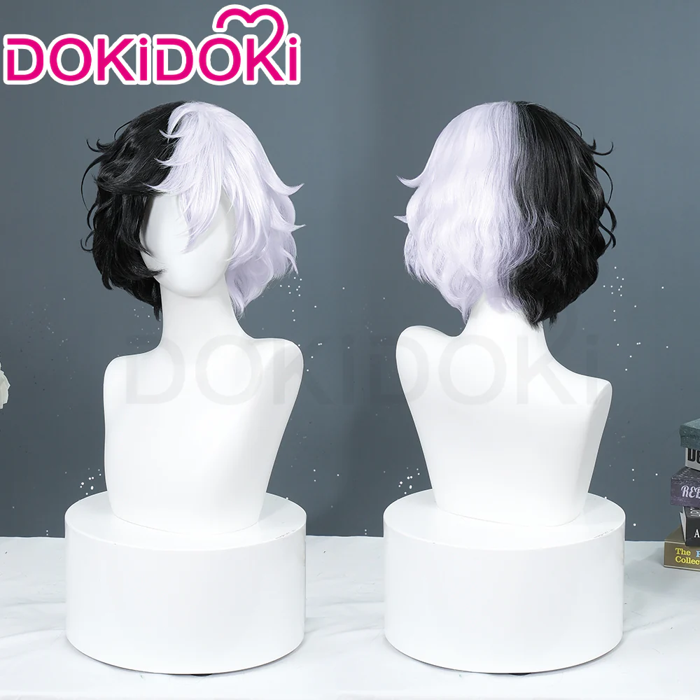 【Ready For Ship】DokiDoki Anime Cosplay Wig Short Black& White Hair Q