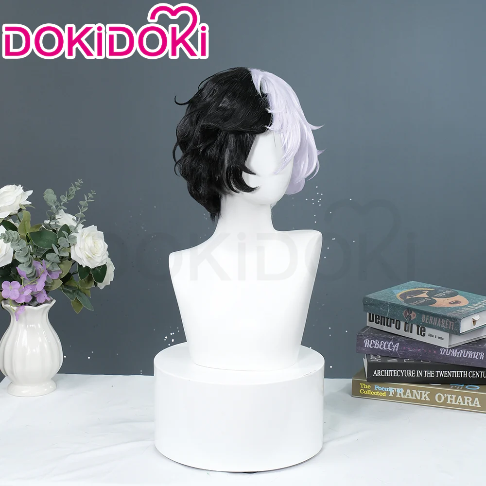 【Ready For Ship】DokiDoki Anime Cosplay Wig Short Black& White Hair Q - Image 2