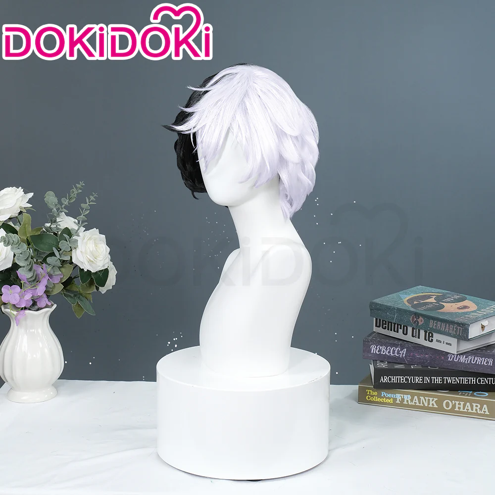 【Ready For Ship】DokiDoki Anime Cosplay Wig Short Black& White Hair Q - Image 3