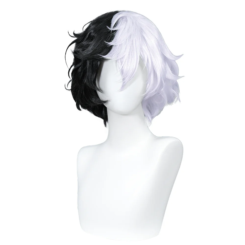 【Ready For Ship】DokiDoki Anime Cosplay Wig Short Black& White Hair Q - Image 5