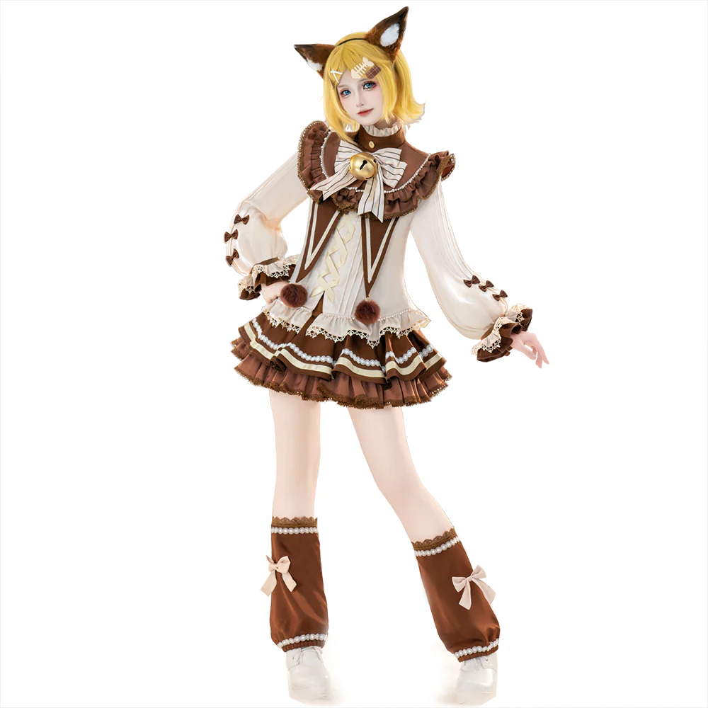 Dkidoki-R Vsinger Cosplay Rinn /  Lenn Cafe Cat Costume Doujin - Image 6