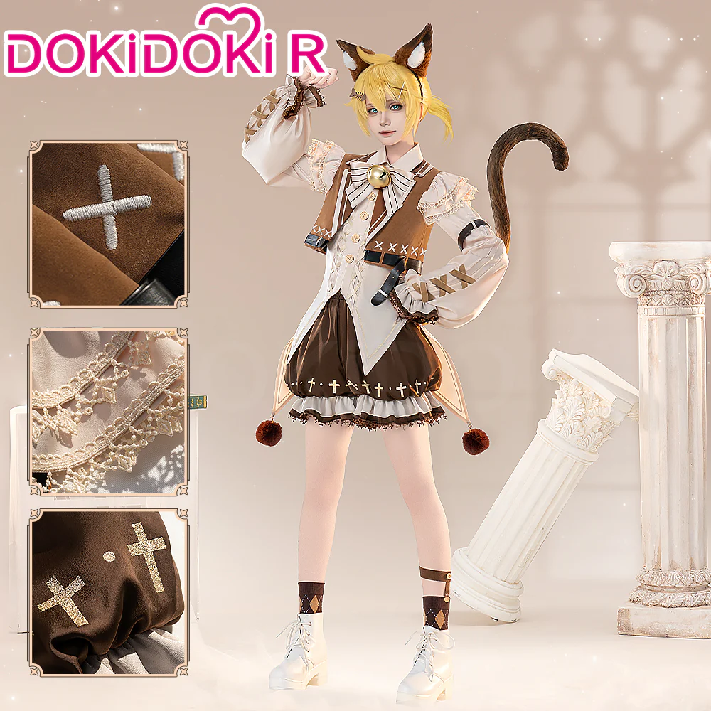 Dkidoki-R Vsinger Cosplay Rinn /  Lenn Cafe Cat Costume Doujin - Image 7
