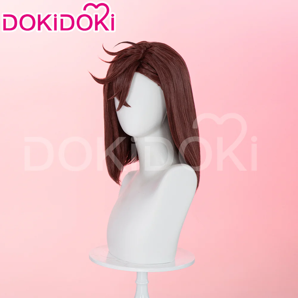 【Ready For Ship】【Front Lace】DokiDoki Anime DDD Cosplay Momo Ayase Wig / Earrings Brown Red Straight Hair - Image 3