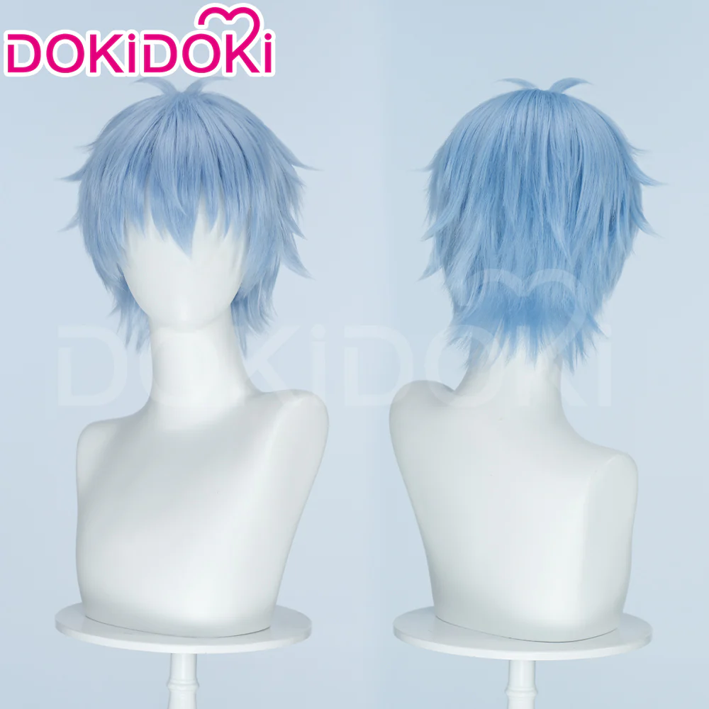 【Ready For Ship】DokiDoki Anime Kuroko's Basketball Cosplay Kuroko Tetsuya Wig Short Straight Blue Men Hair