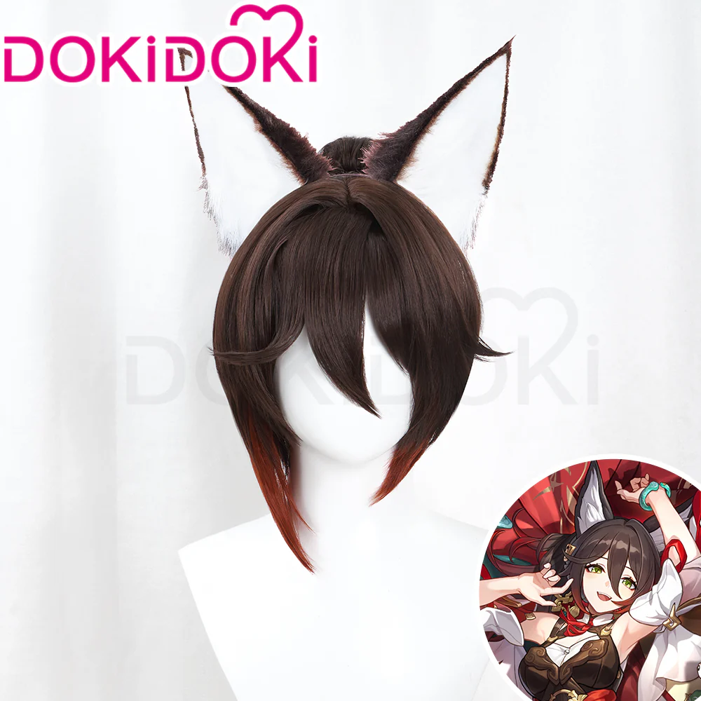 【Ready For Ship】DokiDoki Game Honkai: Star Rail Cosplay Wig Tingyun / Ting Yun Fugue / Wig / Ear Brown - Image 7