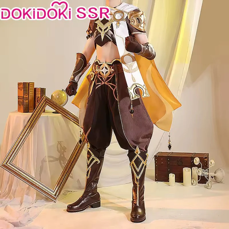 【Ready For Ship】DokiDoki-SSR Game Genshin Impact Cosplay Male Traveler Sora Costume Kong Aether Costume / Shoes