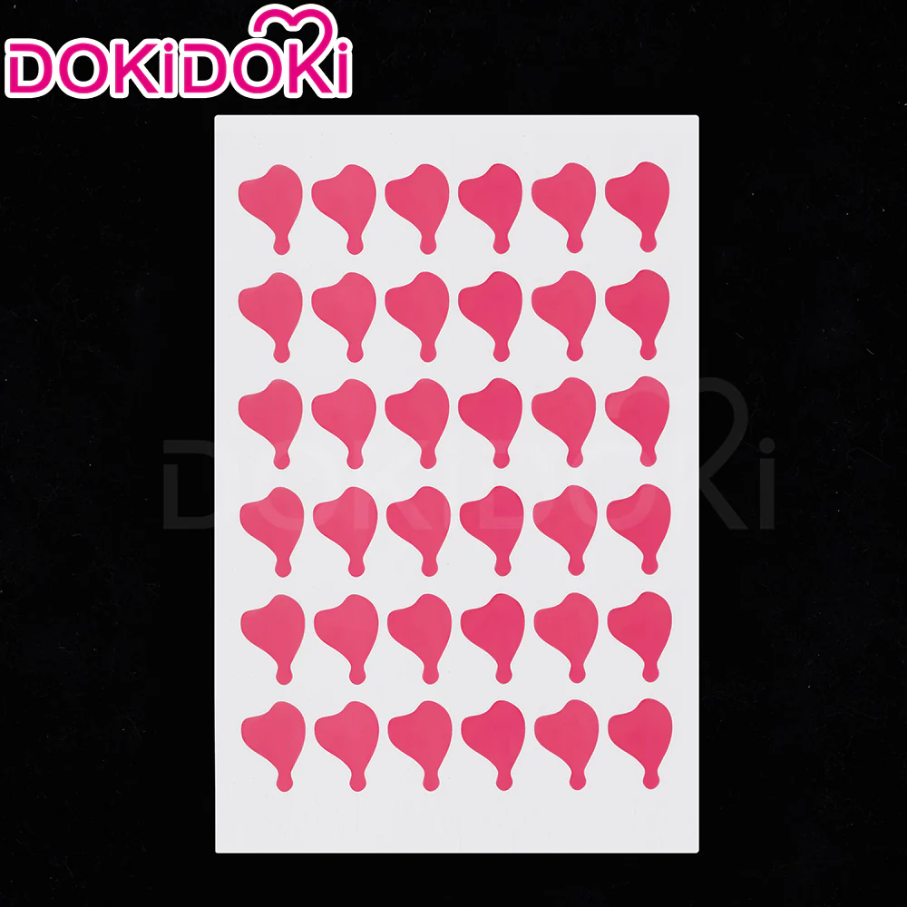 【Ready For Ship】DokiDok Anime Cosplay dyeing Wig / Tattoo Stickers/Earring  Long Curly Pink Blue Wig - Image 14