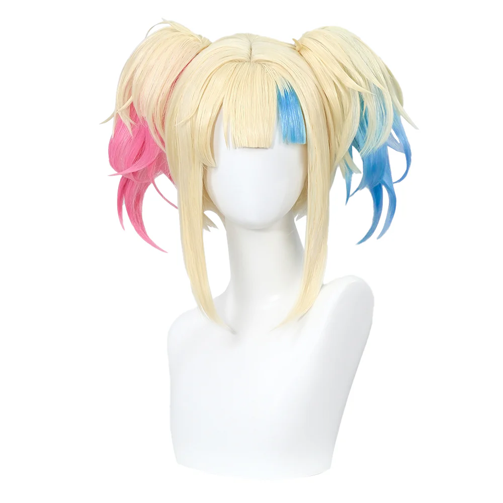【Ready For Ship】DokiDok Anime Cosplay dyeing Wig / Tattoo Stickers/Earring  Long Curly Pink Blue Wig - Image 6