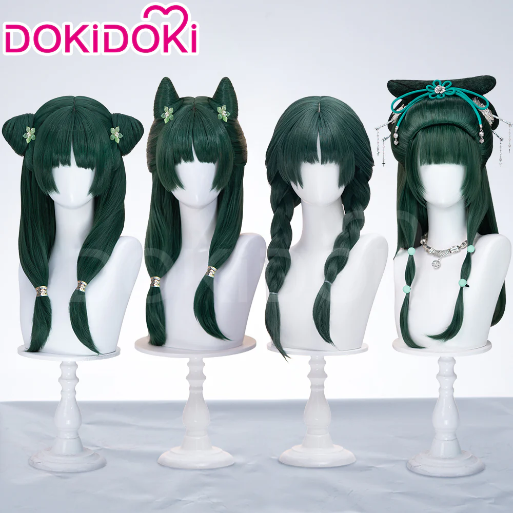 【Partially Ready For Ship】DokiDoki Anime The Apothecary Diaries Cosplay Maomao Wig Long Straight Green Hair Mao Mao Frog The Moon Fairy
