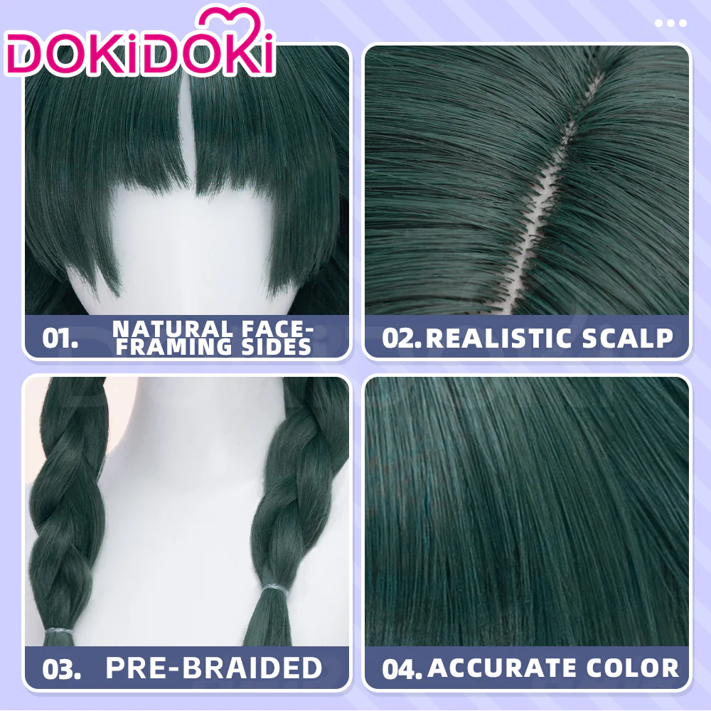【Partially Ready For Ship】DokiDoki Anime The Apothecary Diaries Cosplay Maomao Wig Long Straight Green Hair Mao Mao Frog The Moon Fairy - Image 15