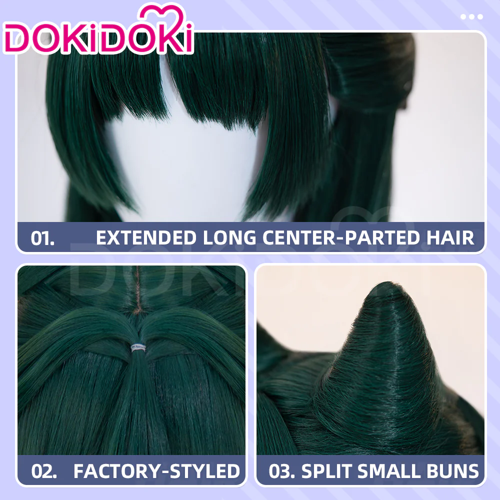 【Partially Ready For Ship】DokiDoki Anime The Apothecary Diaries Cosplay Maomao Wig Long Straight Green Hair Mao Mao Frog The Moon Fairy - Image 5