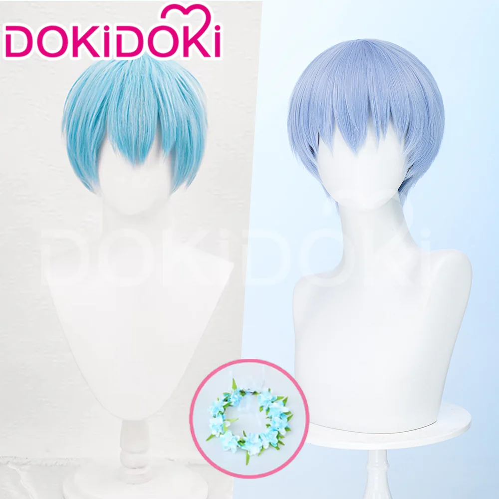 【Ready For Ship】DokiDok Manga Anime Cosplay Wig / Wreath Short Straight Blue Hair