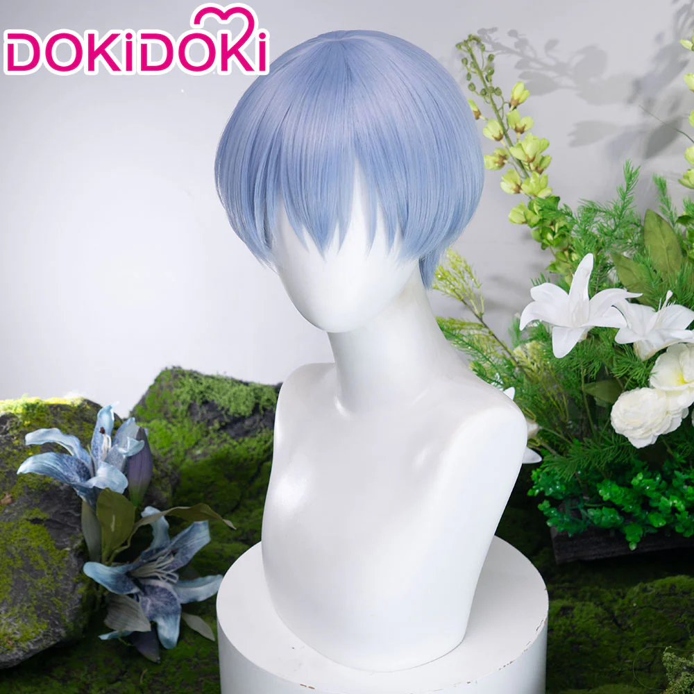 【Ready For Ship】DokiDok Manga Anime Cosplay Wig / Wreath Short Straight Blue Hair - Image 3