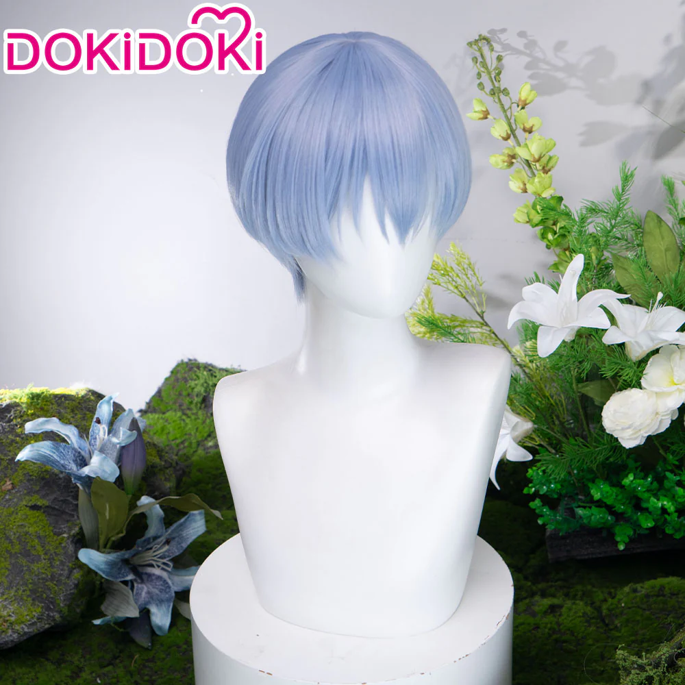 【Ready For Ship】DokiDok Manga Anime Cosplay Wig / Wreath Short Straight Blue Hair - Image 4