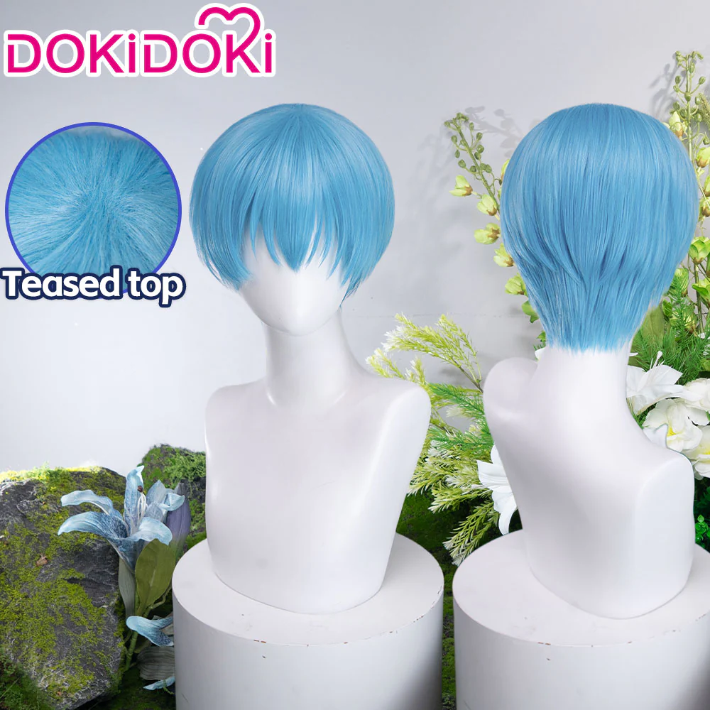 【Ready For Ship】DokiDok Manga Anime Cosplay Wig / Wreath Short Straight Blue Hair - Image 7