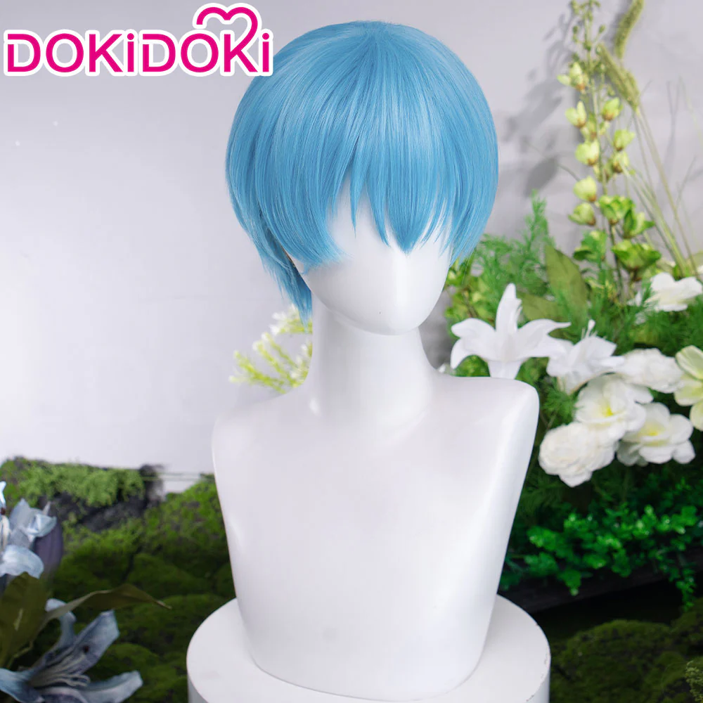 【Ready For Ship】DokiDok Manga Anime Cosplay Wig / Wreath Short Straight Blue Hair - Image 9